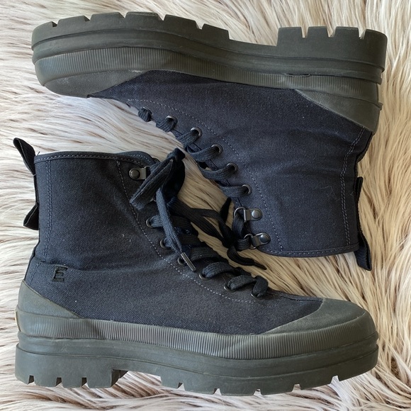 Everlane The Canvas Utility Boot Black Womens Size 8 - Picture 10 of 13